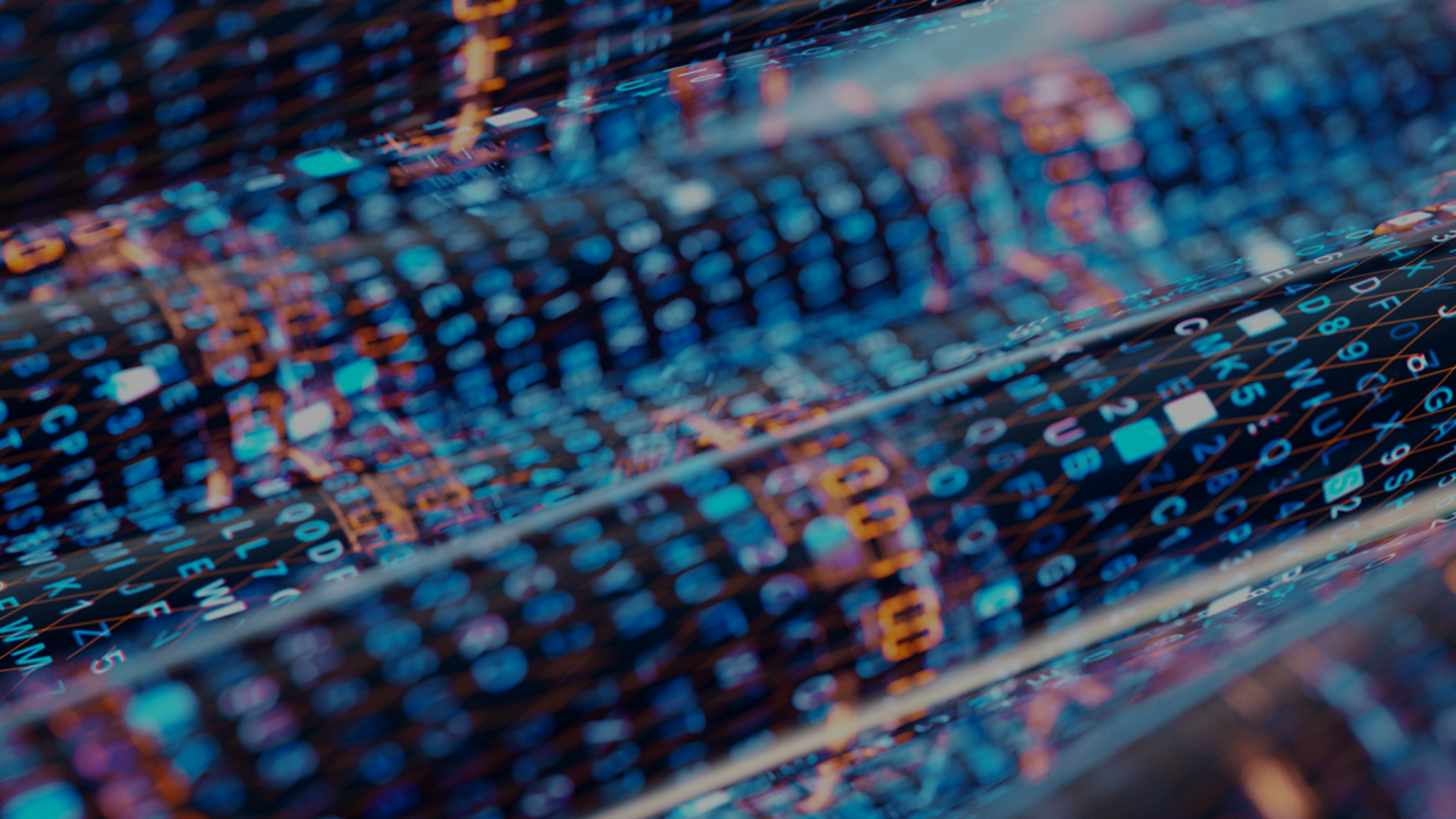 Detailed view of a computer screen filled with colorful lines, illustrating multiple data sets in a scrolling format.