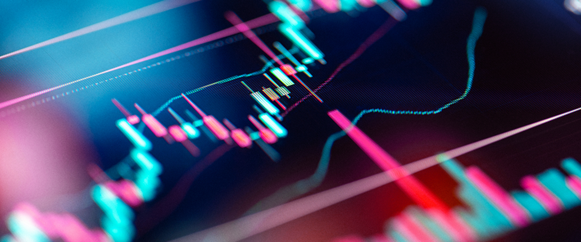 A detailed close-up view of a stock chart displaying various trends and data points for financial analysis.