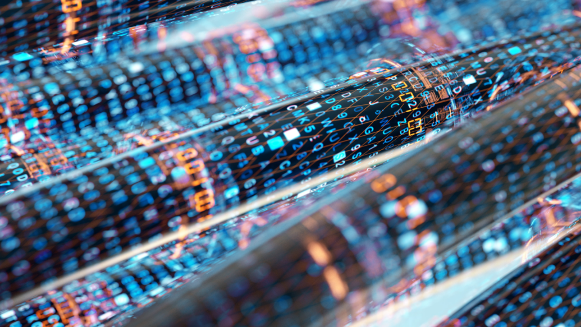 Close-up image showcasing a cluster of tubes, illustraating the concept of digital data flow.
