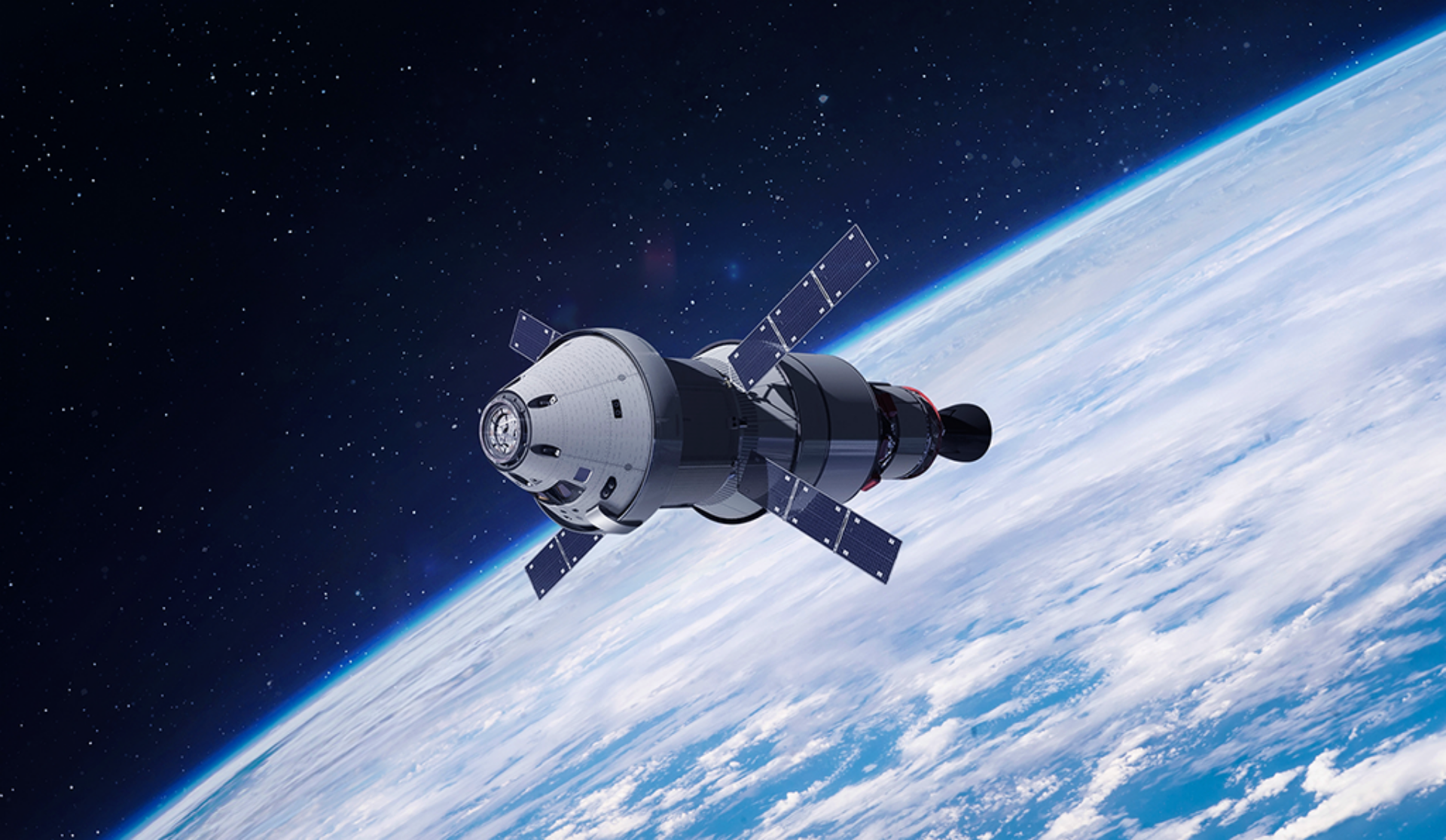 A creative illustration of a space station in orbit, featuring intricate details and a vibrant cosmic background.
